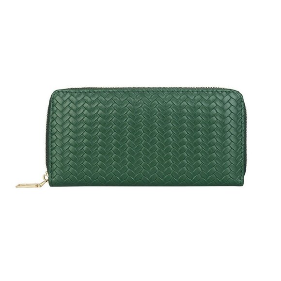 Trendy Vegan Leather Woven Pattern Zipper Wallet by Zenana - Picture 5 of 9